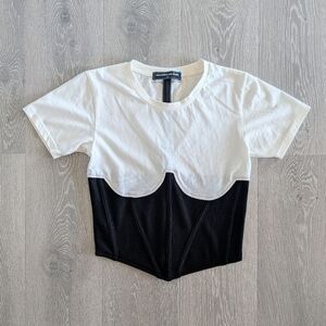 Maniere De Voir T-shirt With Black Underbust Corset - Size 12 (US)